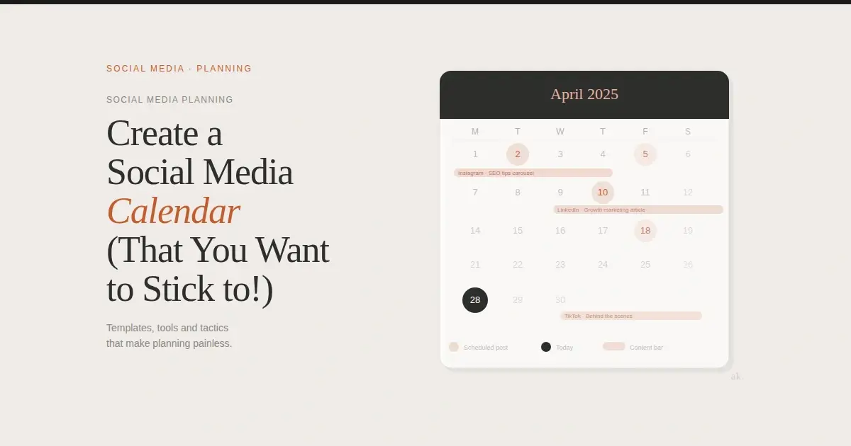 Social media calendar